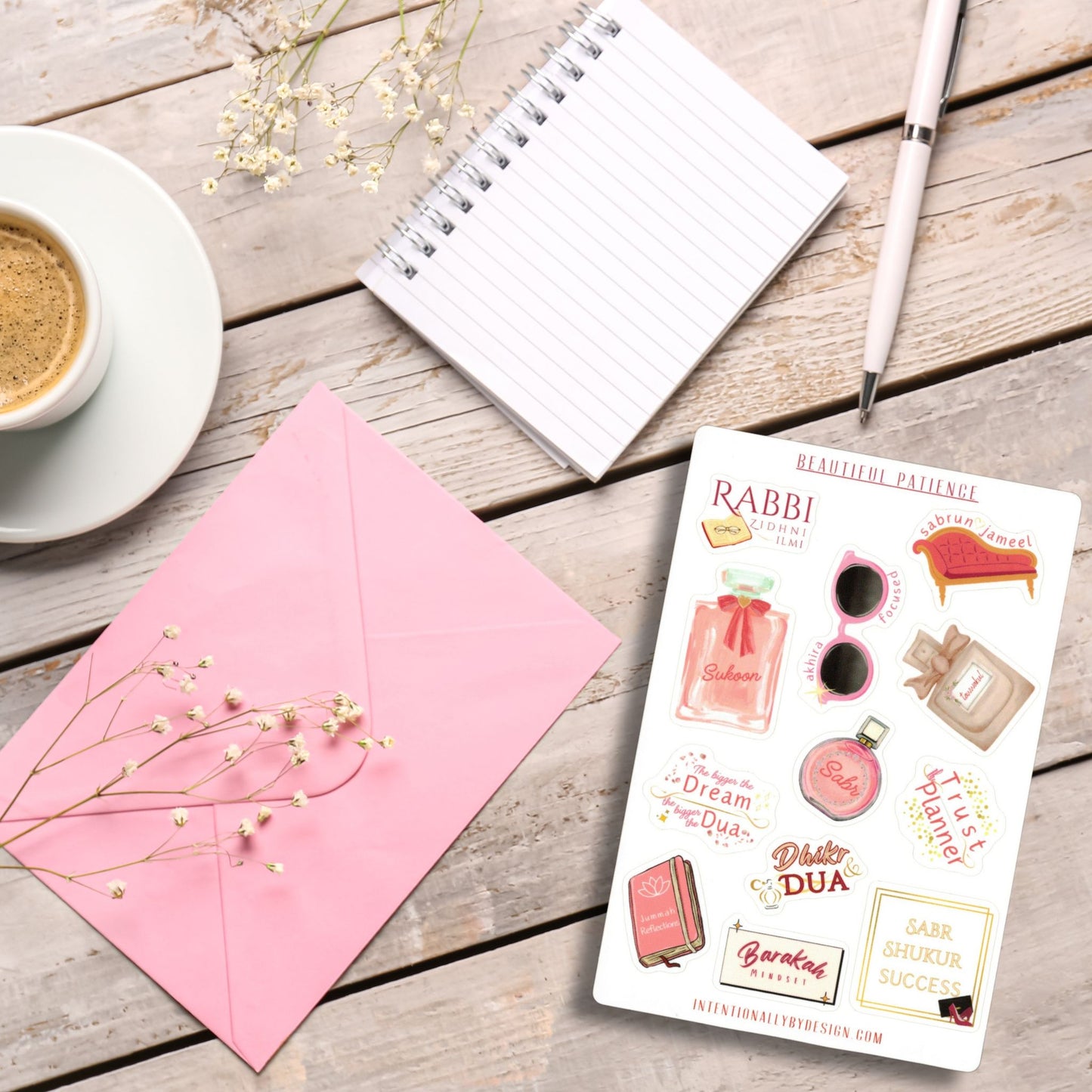 planner, journaling and scrapbooking stickers, islamic remembrances and phrases