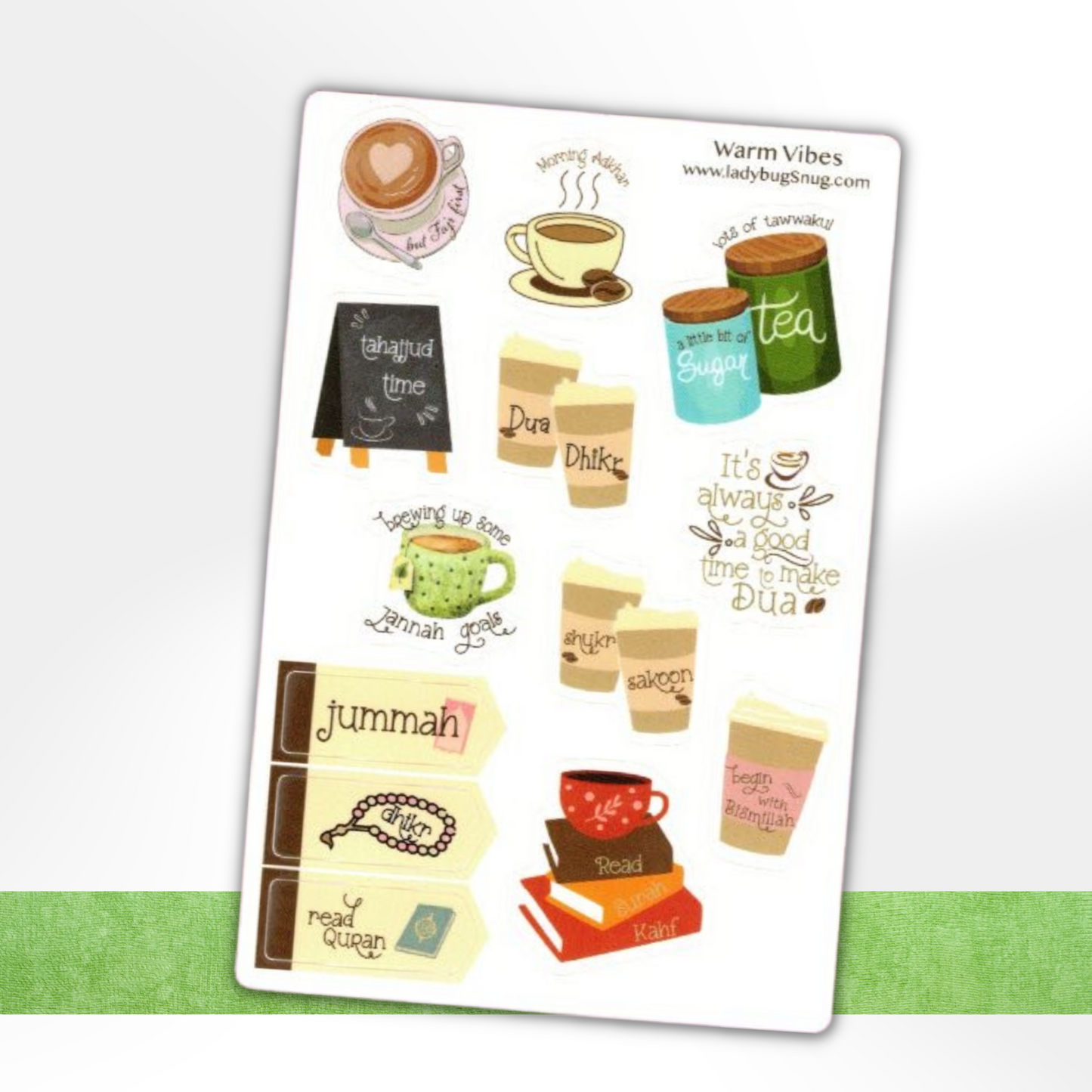 Coffee themed Islamic Journaling and Planner Stickers