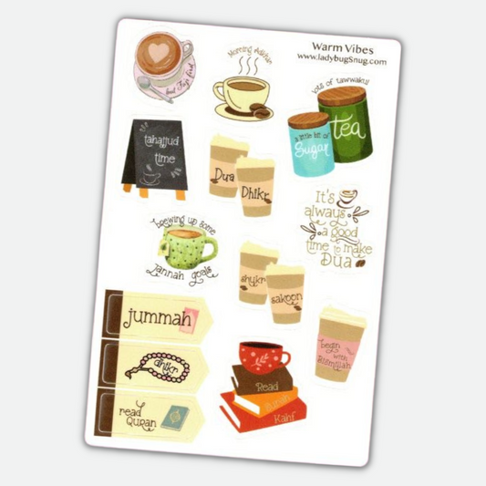 Coffee themed Islamic Journaling and Planner Stickers
